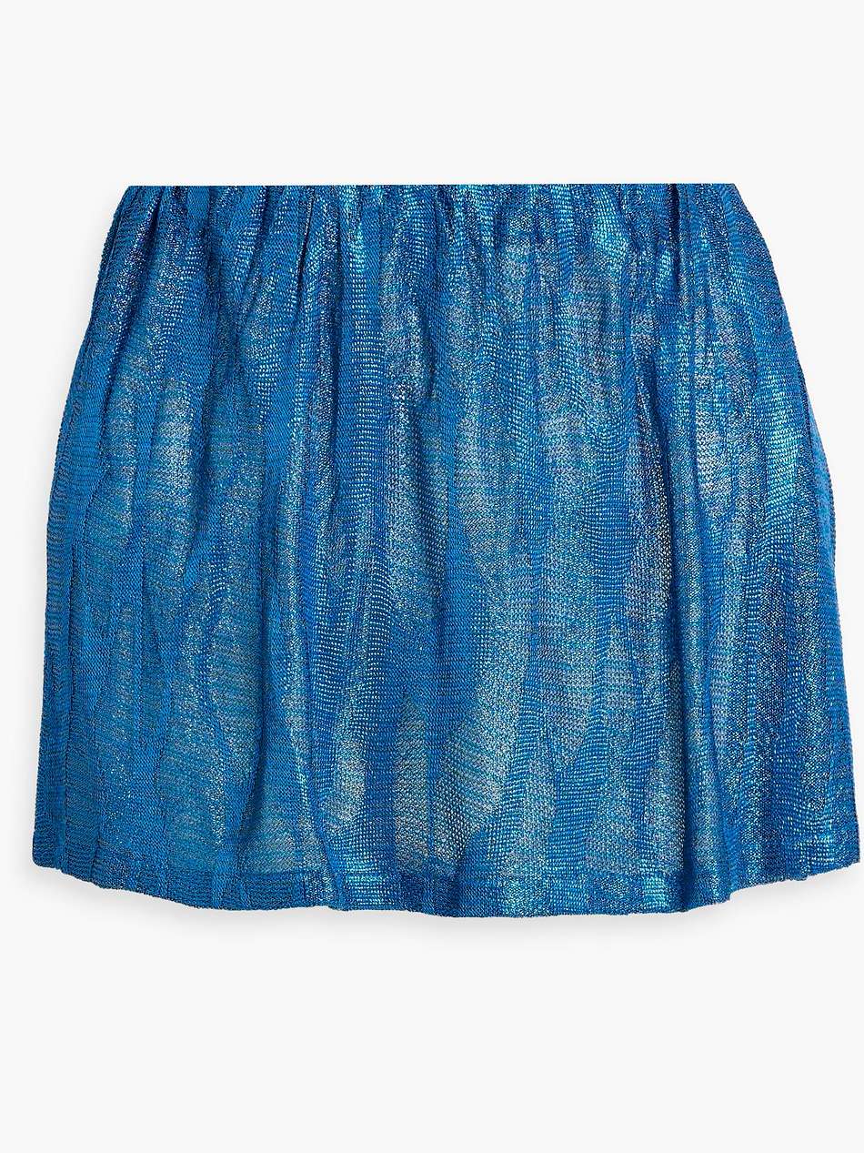 striped metallic crochet-knit mini skirt