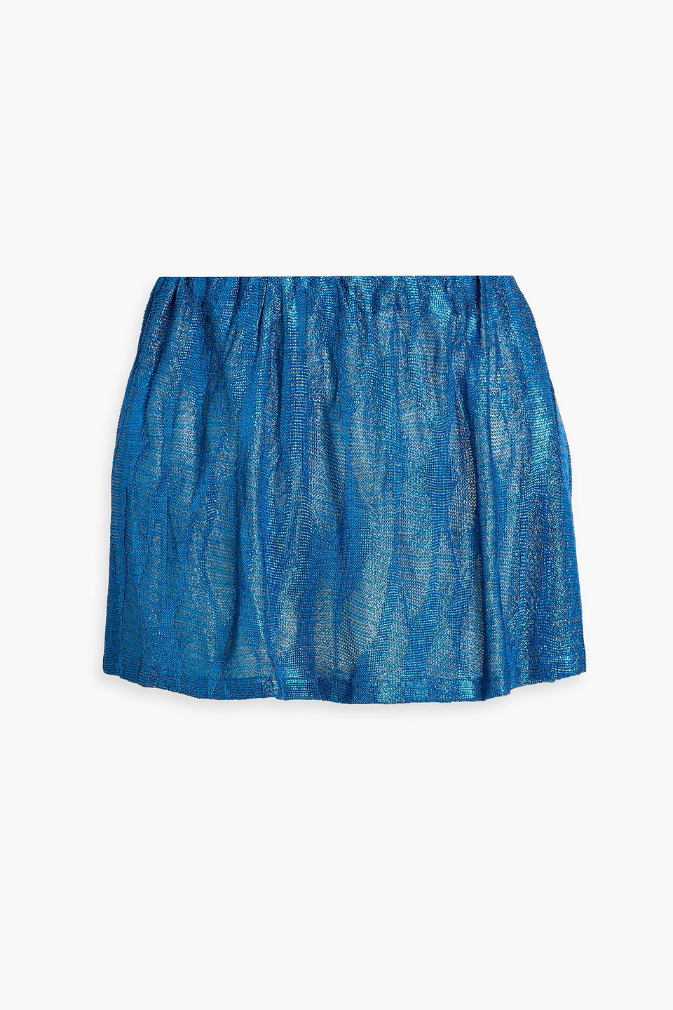 Missoni Striped Metallic Crochet-knit Mini Skirt In Blue