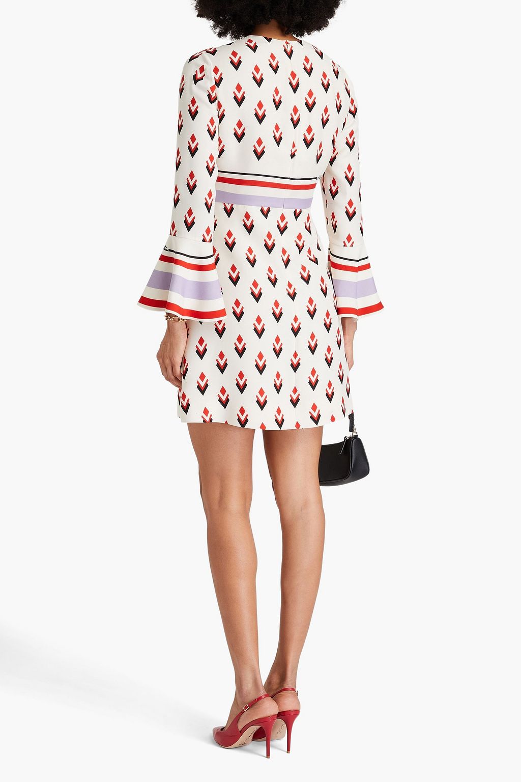VALENTINO GARAVANI Printed wool and silk-blend crepe mini dress