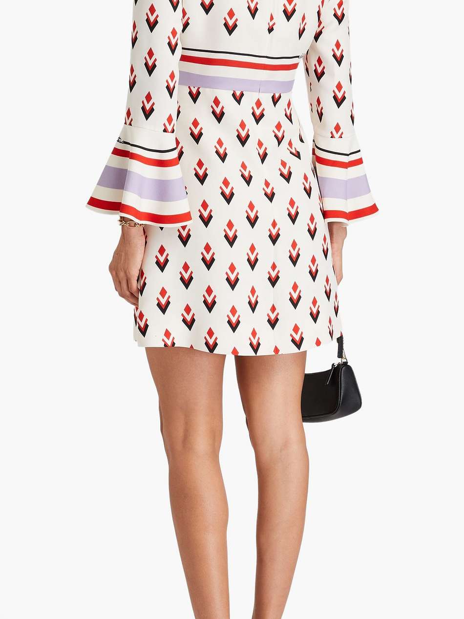 printed wool and silk-blend crepe mini dress