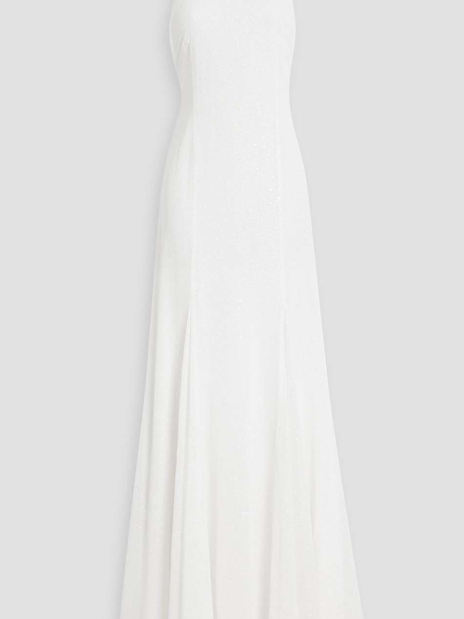 sienna glittered georgette gown
