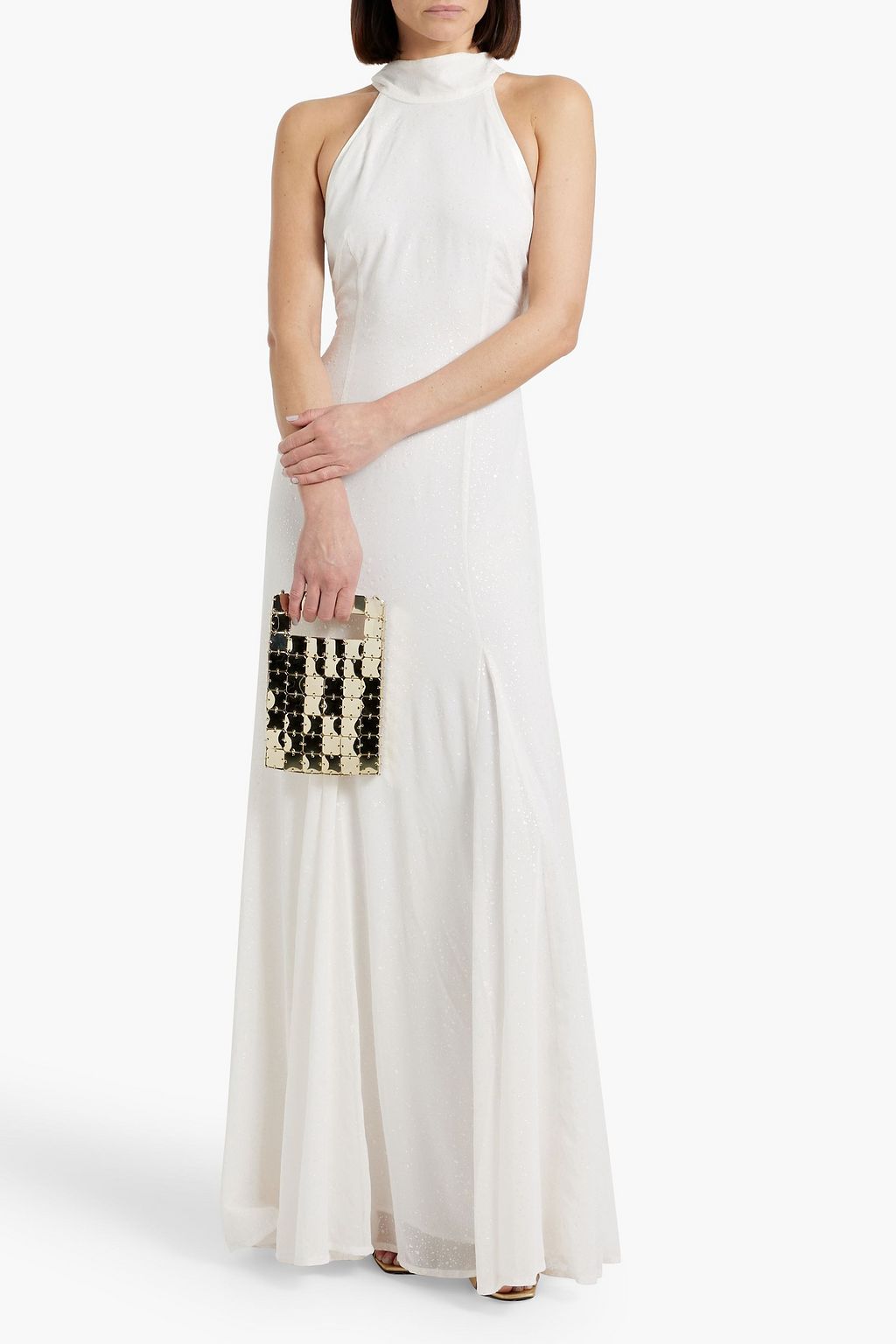 GALVAN  LONDON Sienna glittered georgette gown