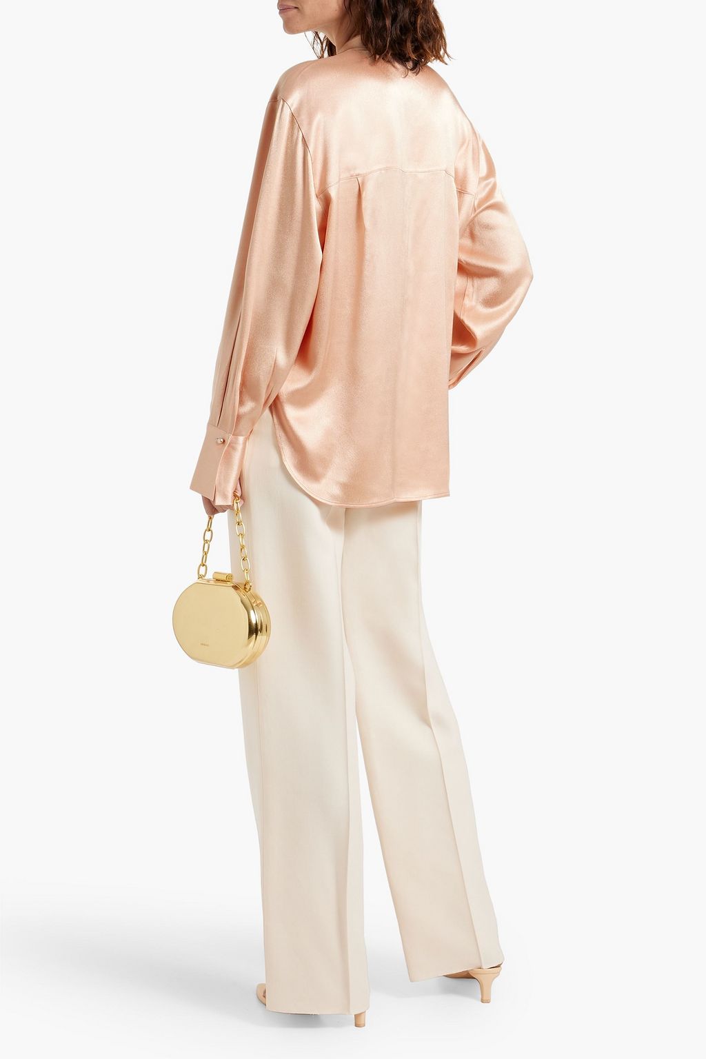 VINCE. Satin-crepe shirt
