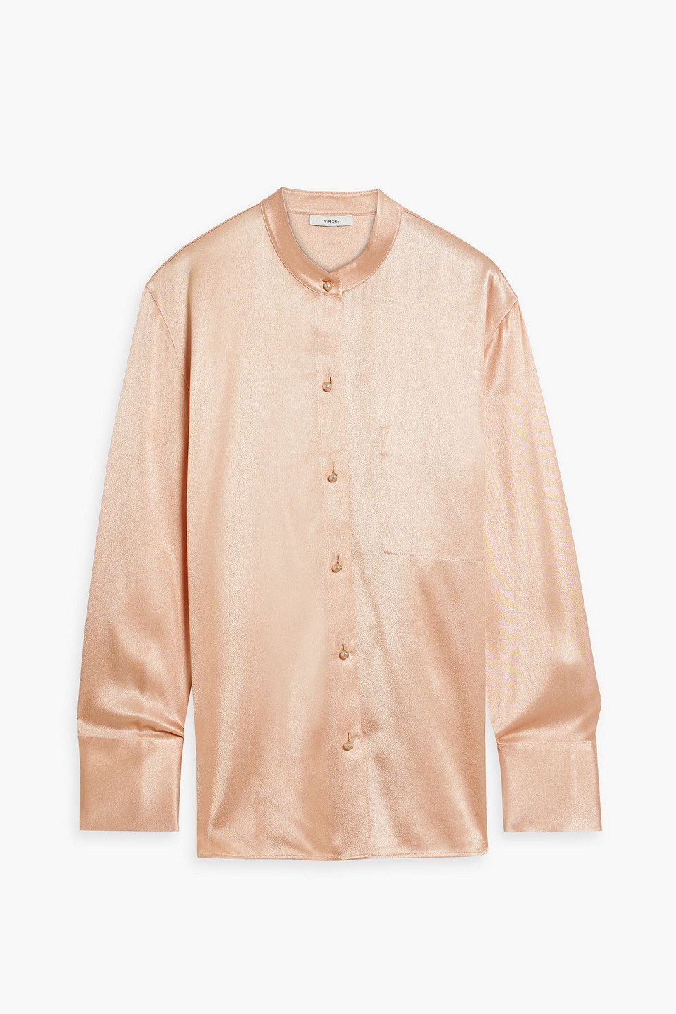 Vince Satin-crepe Shirt In Peach