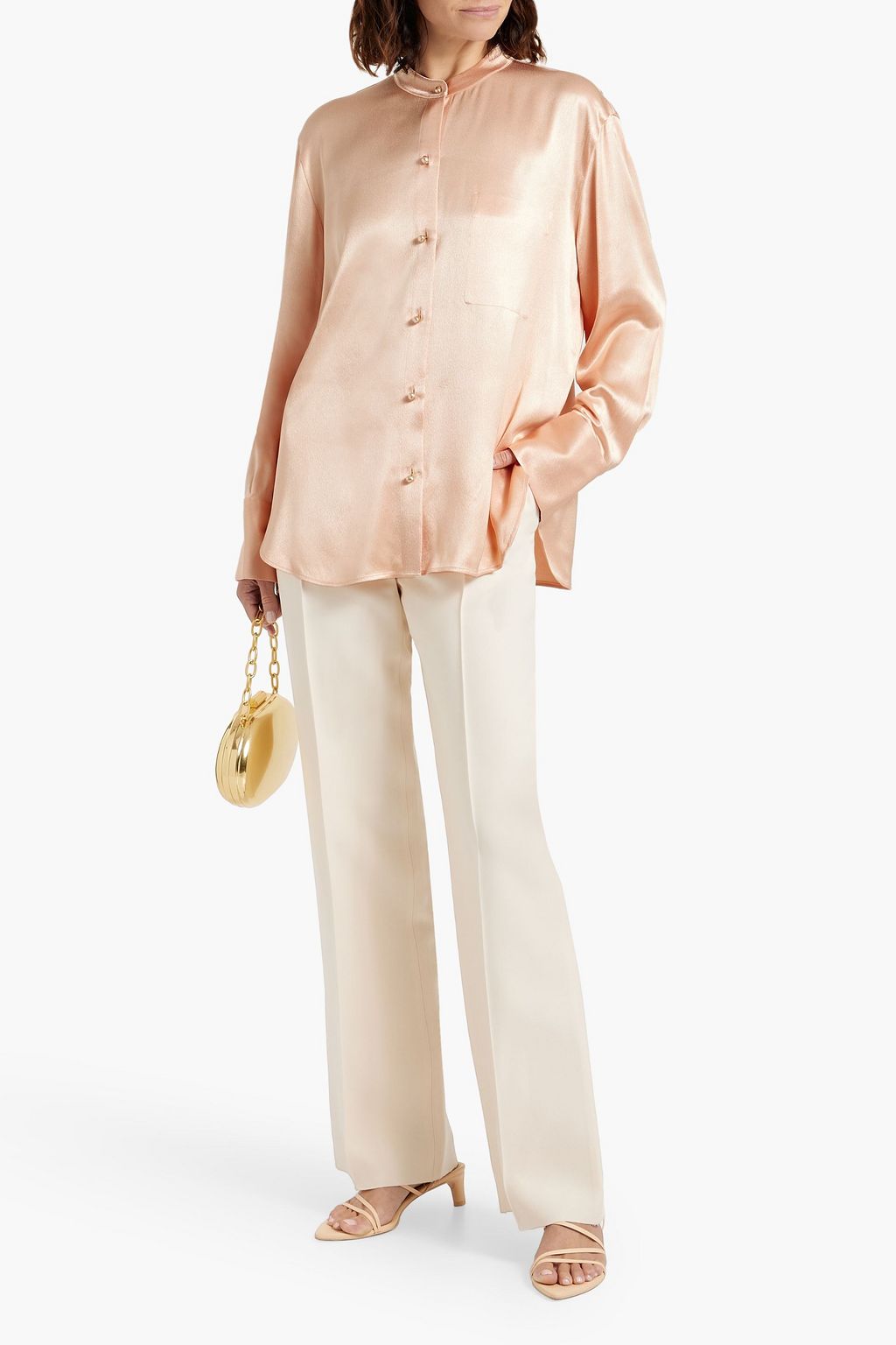 VINCE. Satin-crepe shirt