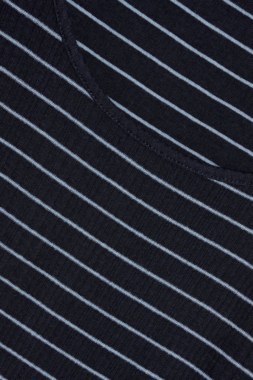 VINCE. Striped ribbed-knit top