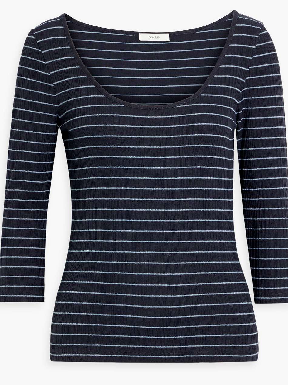 striped ribbed-knit top