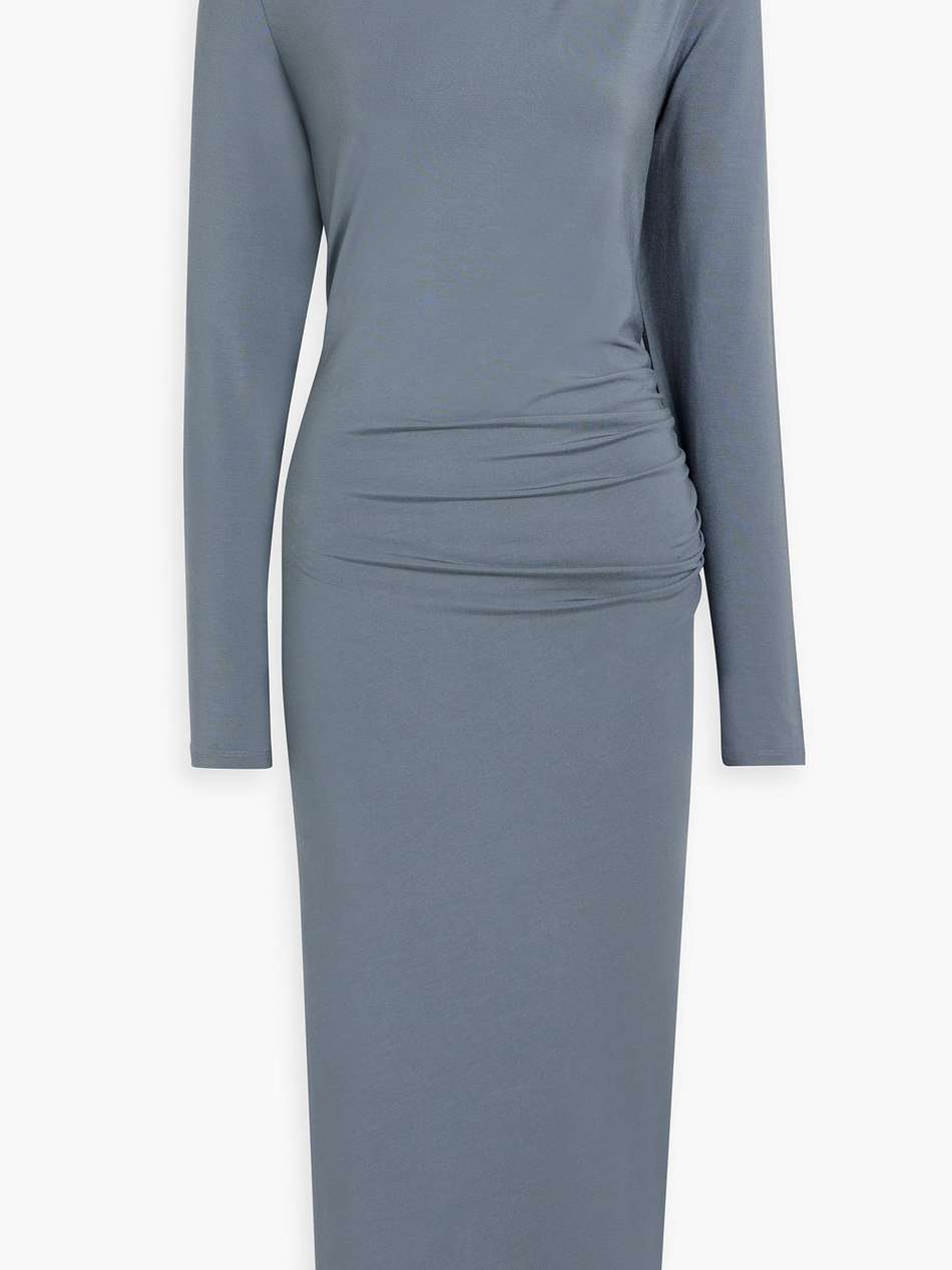stretch-jersey turtleneck midi dress