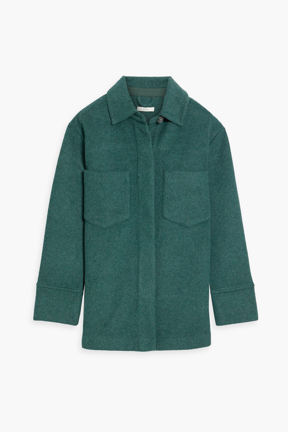 Vince Brushed-felt Shirt Jacket In Teal