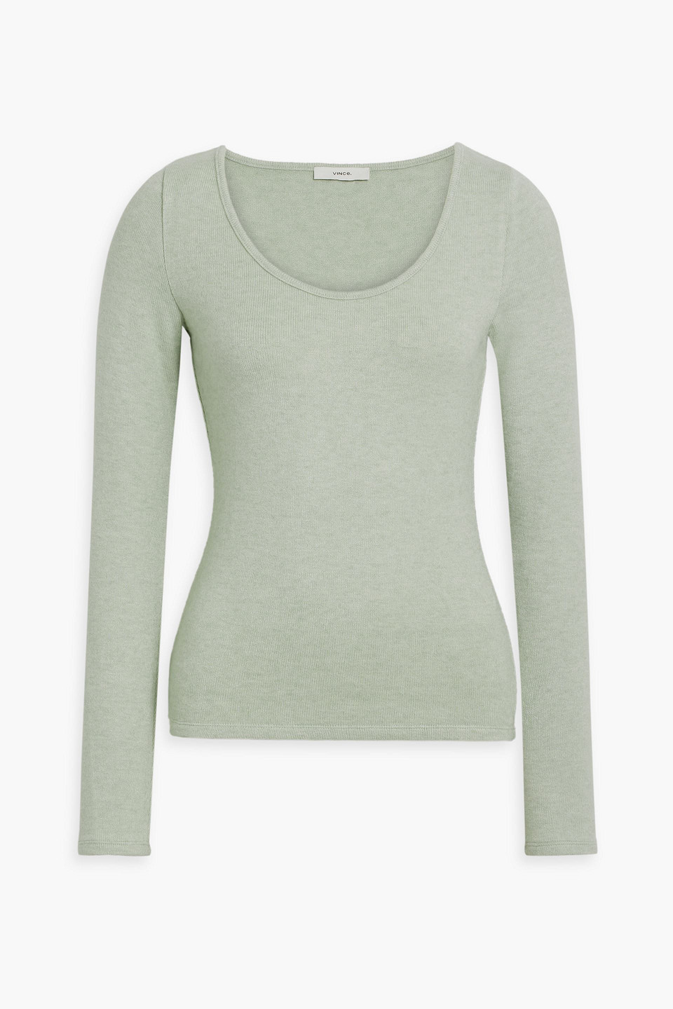 Vince Mélange Knitted Sweater In Light Green
