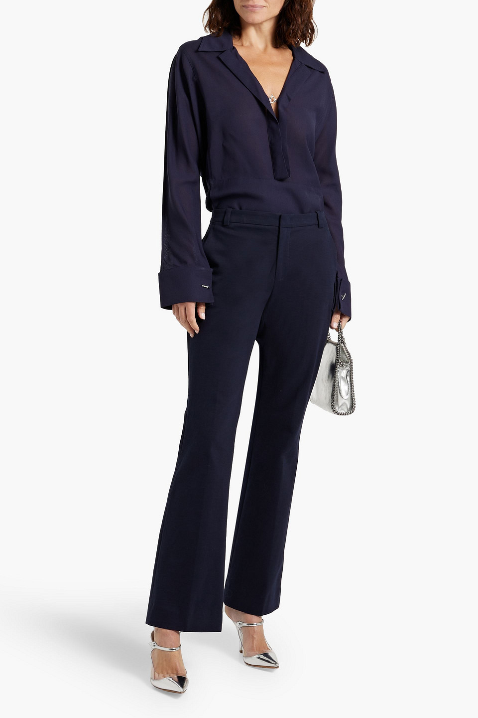 VINCE STRETCH-COTTON BOOTCUT PANTS