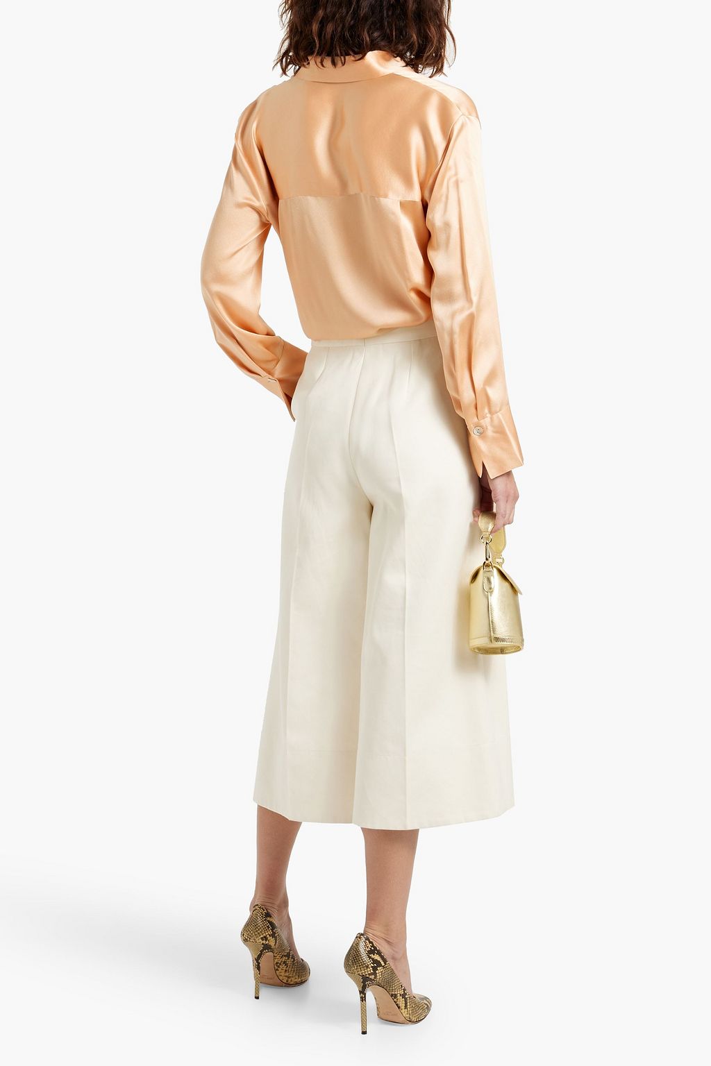 VINCE. Silk-satin crepe shirt