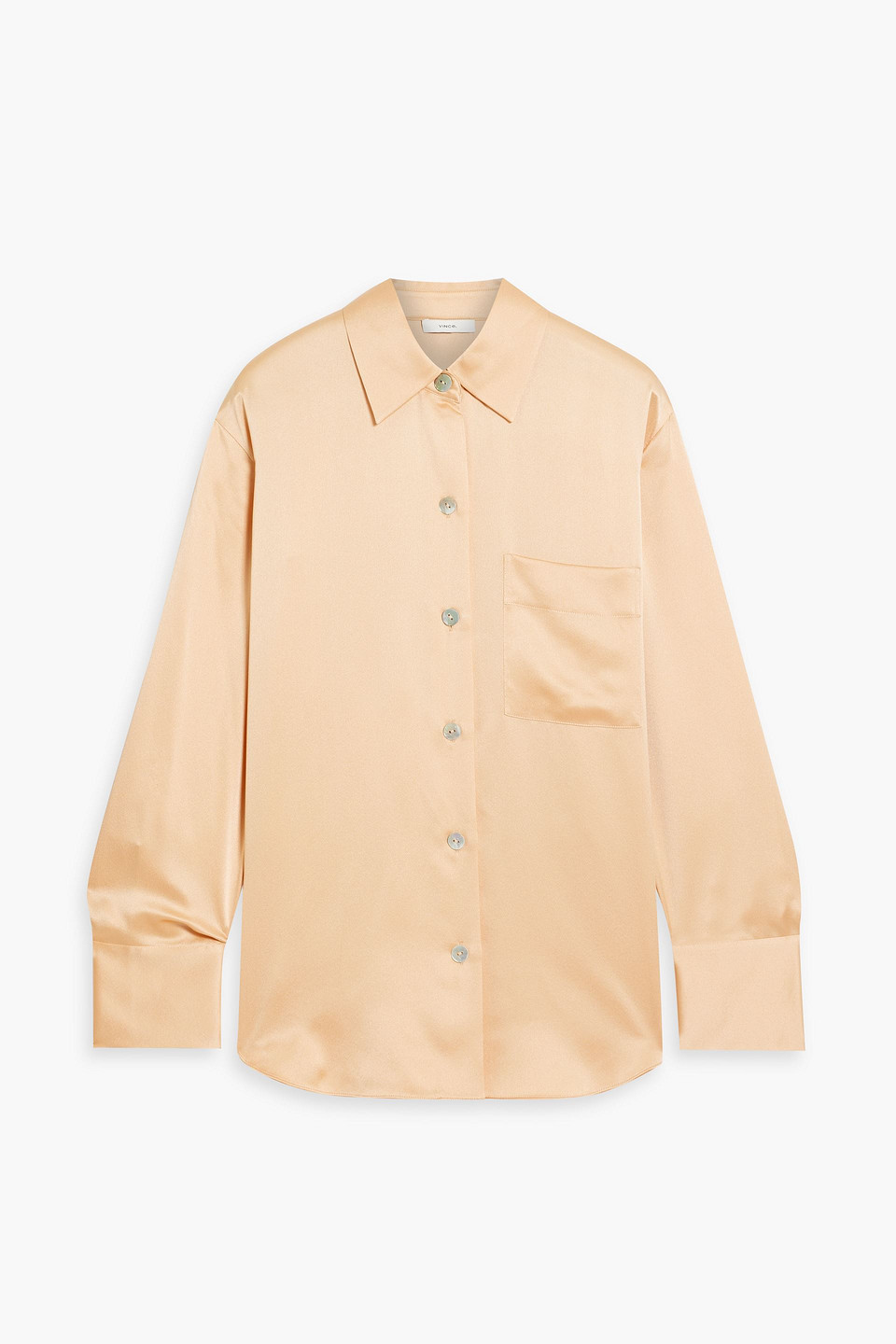 Vince Silk-satin Crepe Blouse In Pastel Orange
