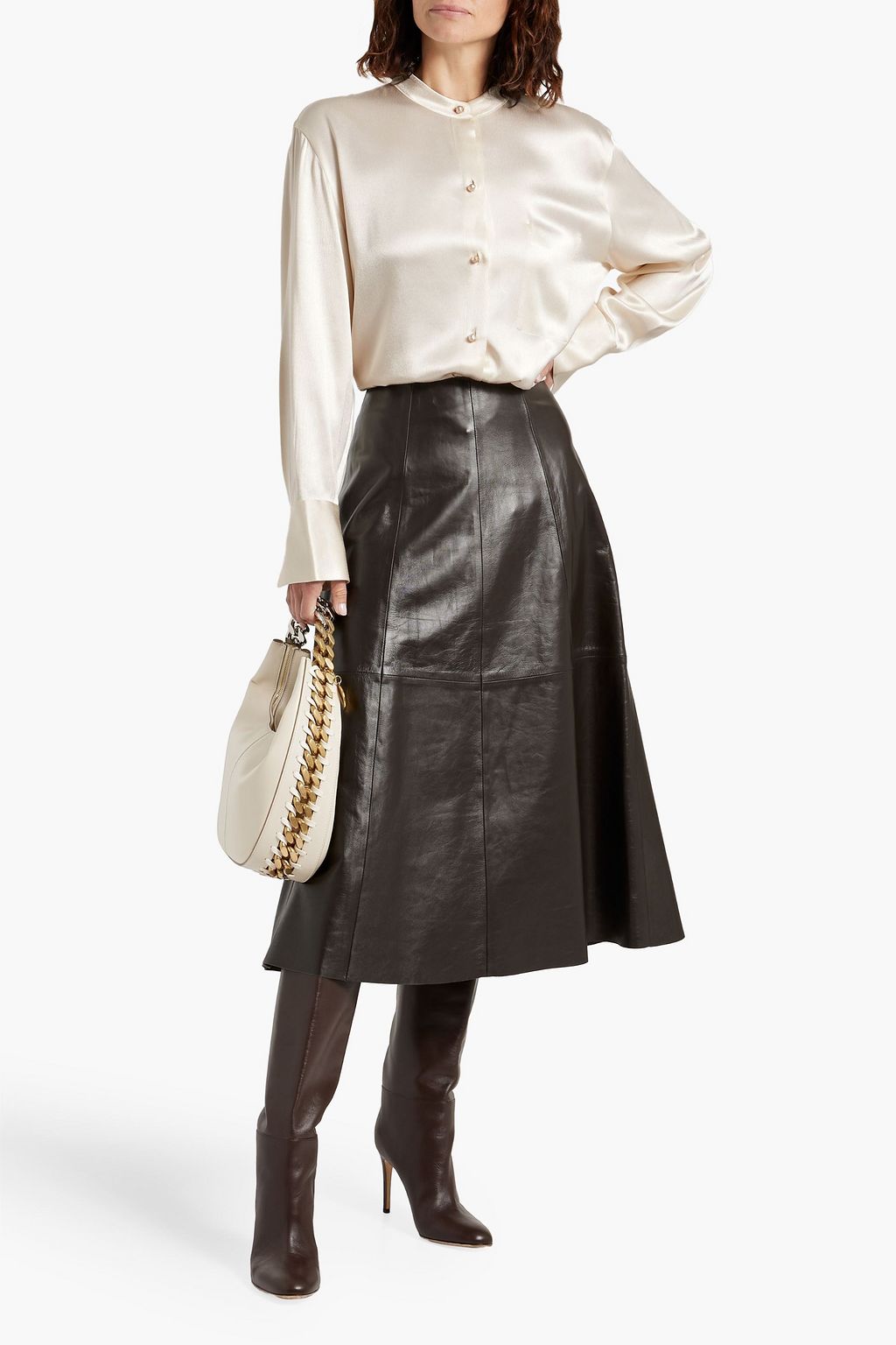 VINCE. Satin-crepe shirt
