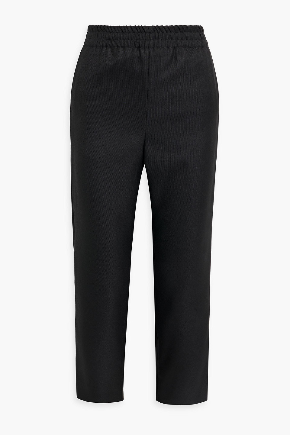 Shop By Malene Birger Remi Cropped Twill Tapered Pants In Black