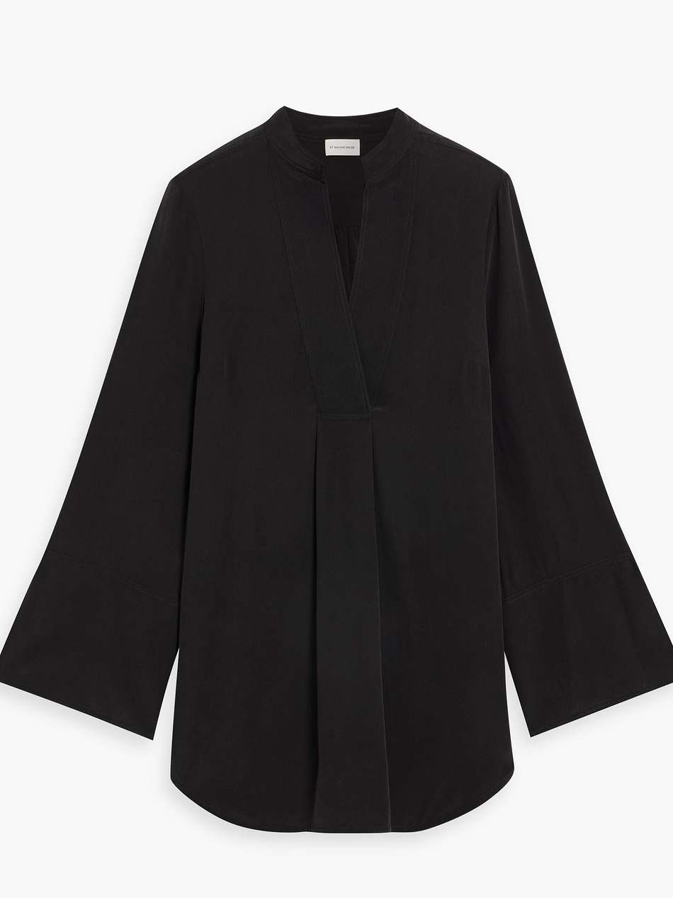 gathered silk blouse