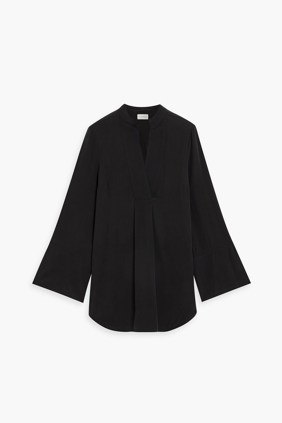 By Malene Birger Gathered Silk Blouse In Black