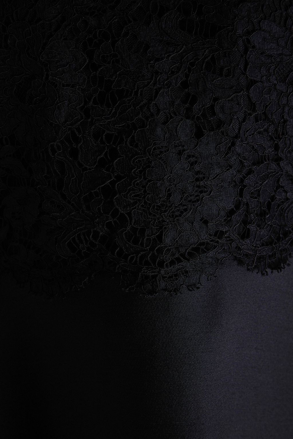 VALENTINO GARAVANI 코드 레이스 패널 울 실크 혼방 크레이프 미니 드레스