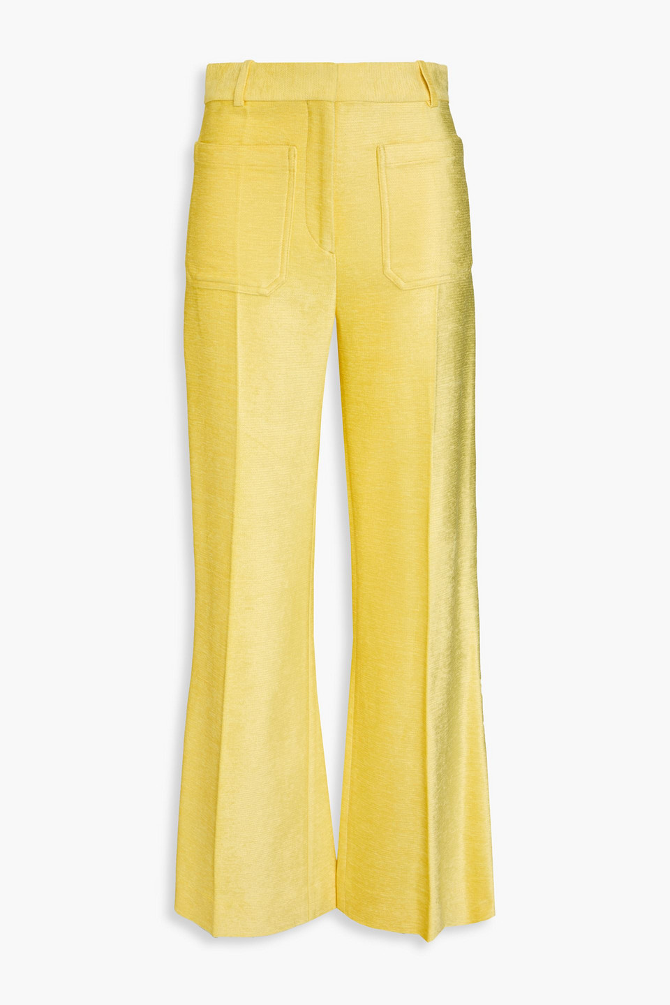 Victoria Beckham Chenille Flared Pants In Yellow