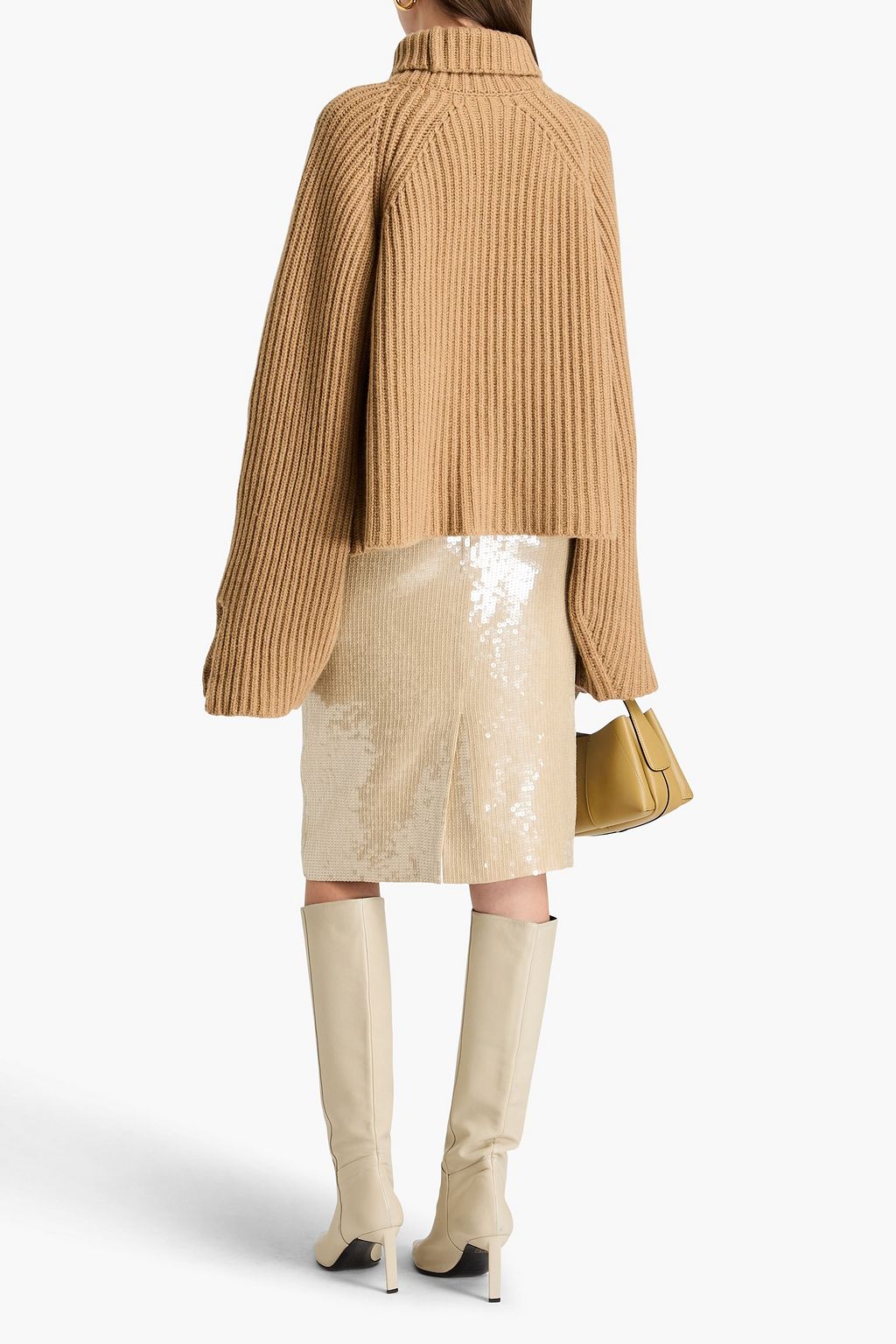 KHAITE Ribbed cashmere turtleneck sweater