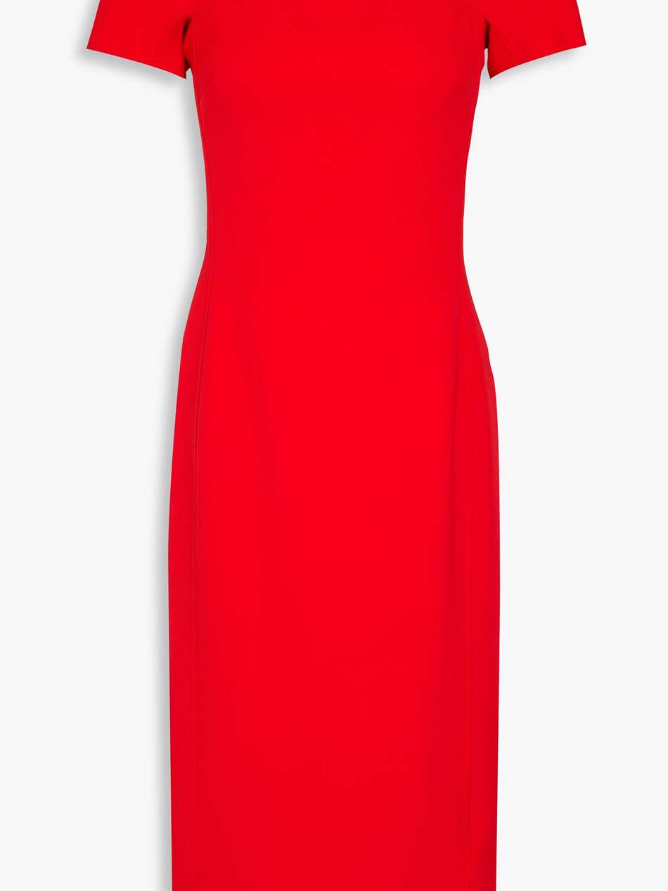 cutout crepe midi dress