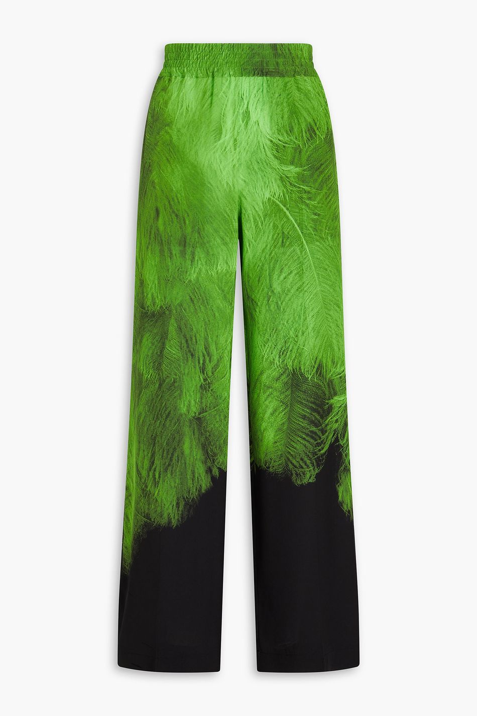 VICTORIA BECKHAM Printed silkcrepe wideleg pants THE