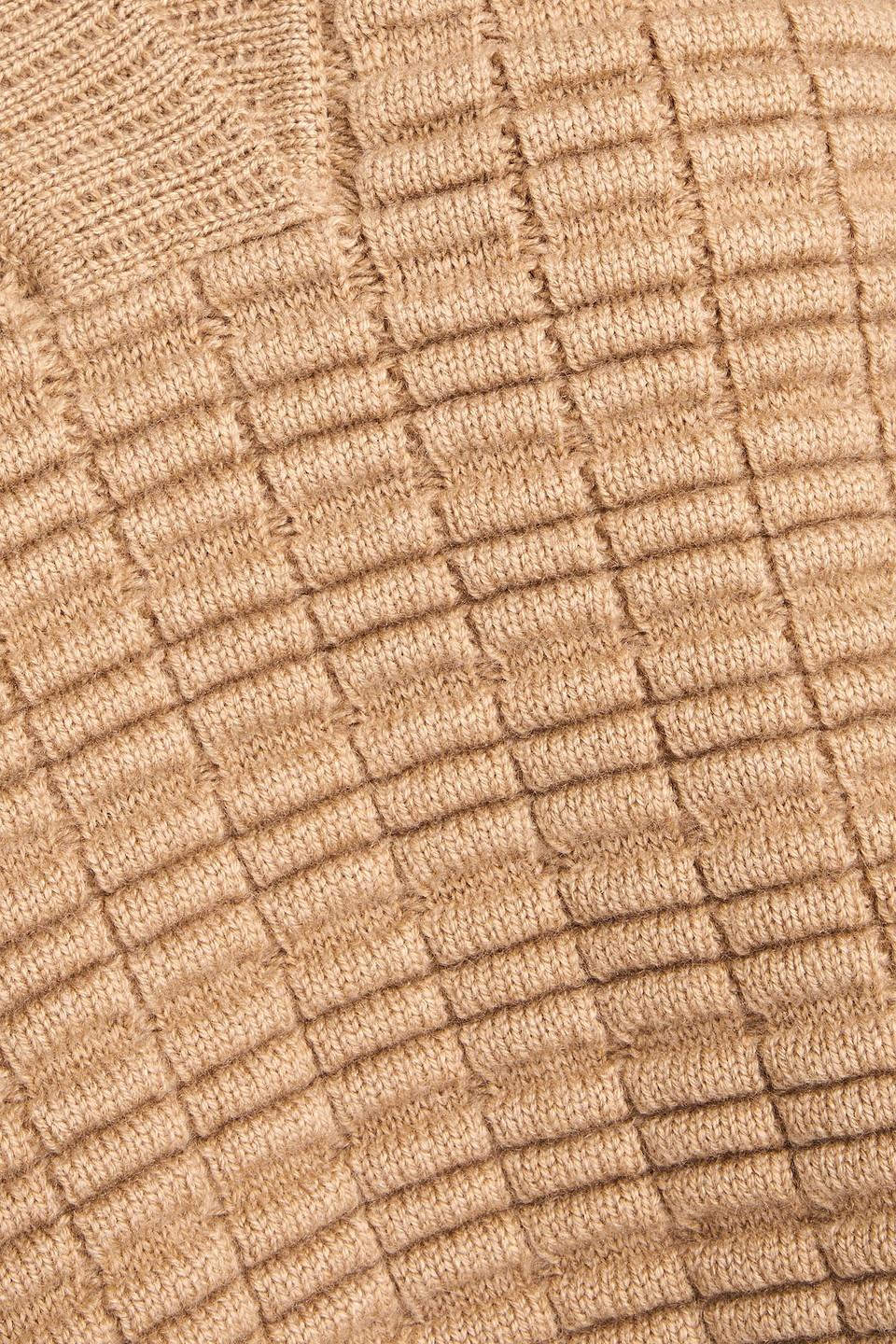 Shop Khaite Textured-knit Cashmere-blend Polo Shirt In Camel