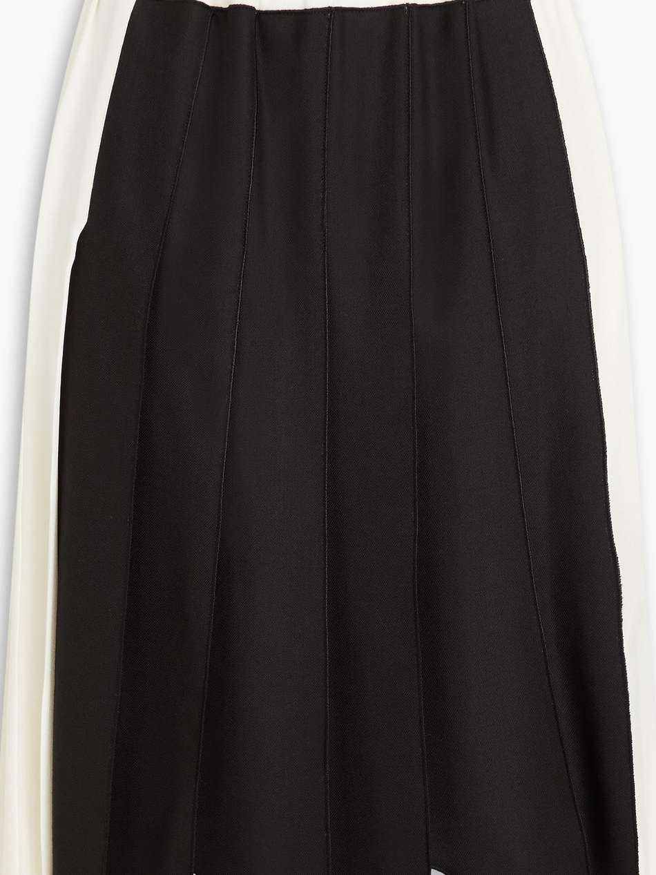 two-tone pleated silk skirt