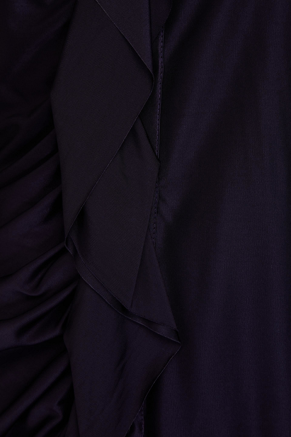 VICTORIA BECKHAM RUFFLED SATIN-JERSEY SHIRT