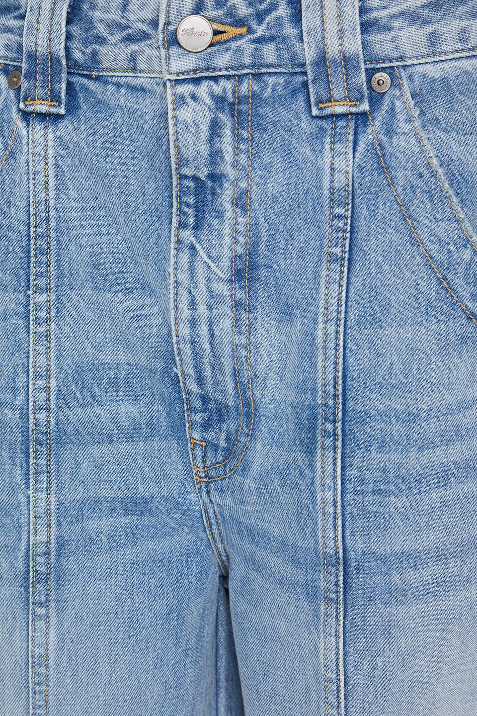 Khaite Faded High-rise Wide-leg Jeans In Light Denim