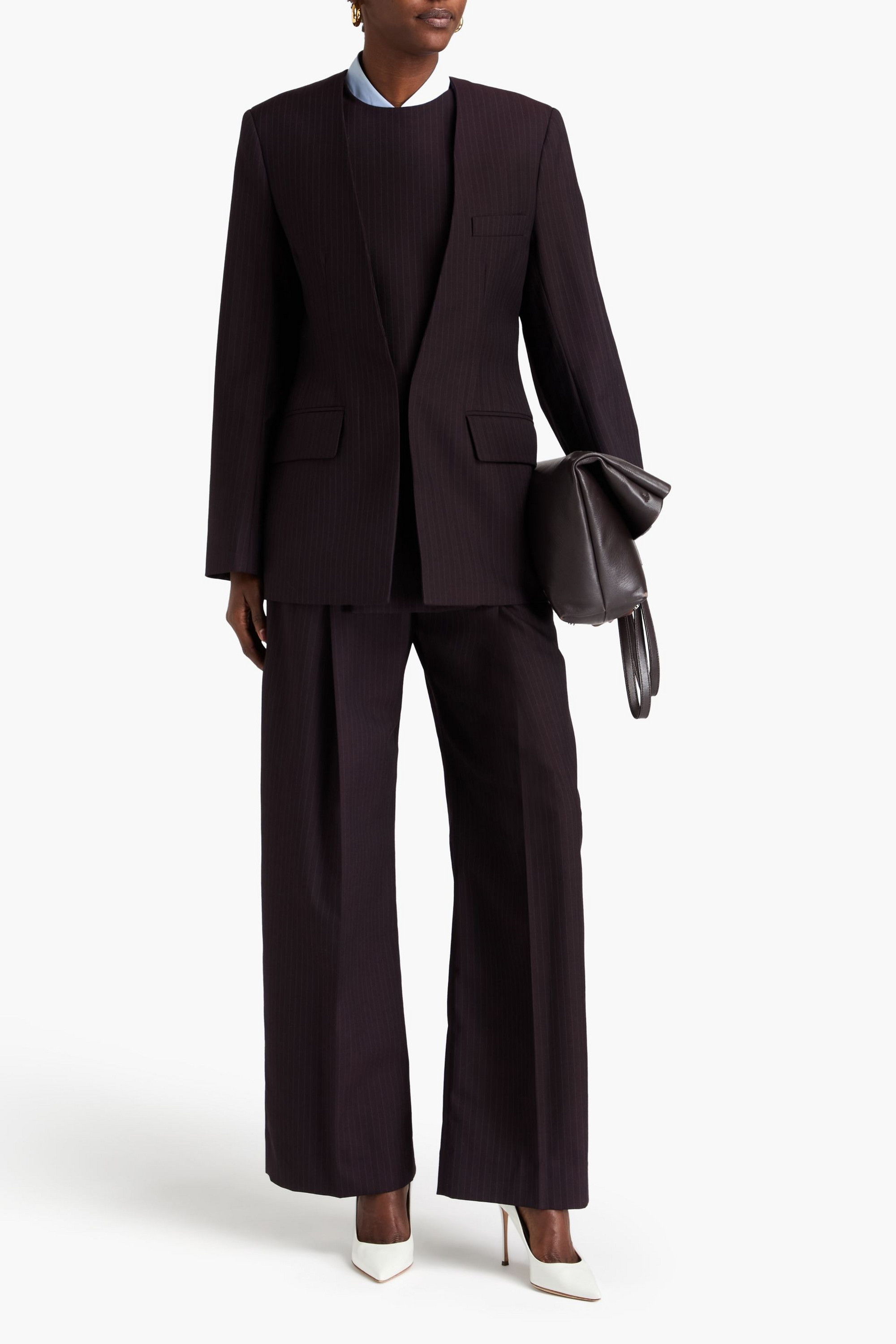Victoria Beckham Pinstriped twill blazer