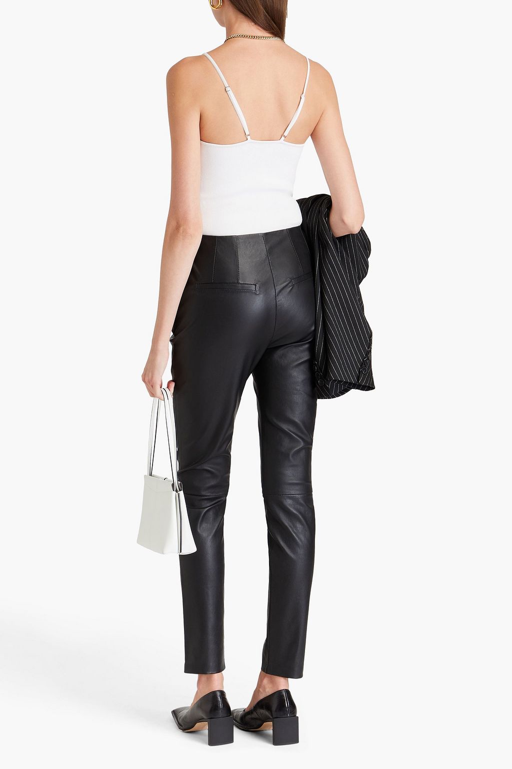VICTORIA BECKHAM 가죽 슬림 레그 팬츠