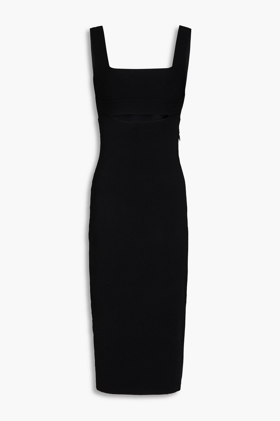 Victoria Beckham Cutout Stretch-knit Midi Dress In Black