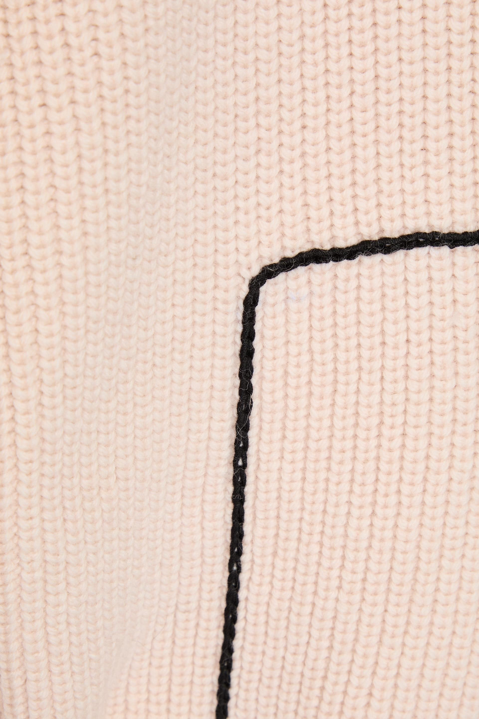 Shop Victoria Beckham Embroidered Ribbed Wool Turtleneck Sweater In Cream