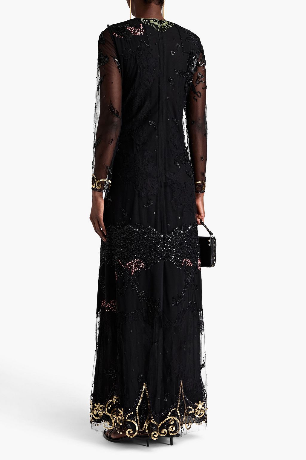 VALENTINO GARAVANI Embellished tulle maxi dress
