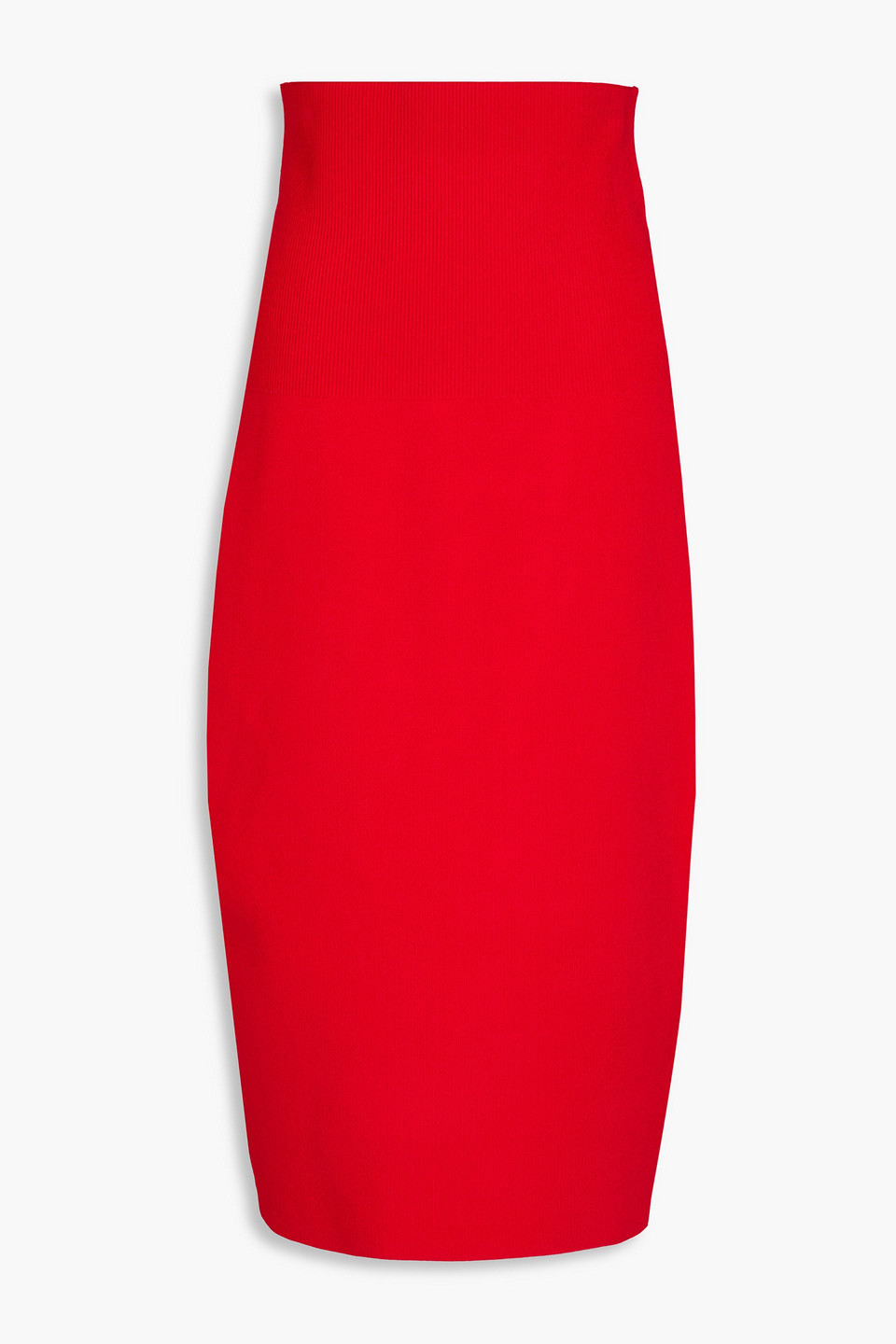 Victoria Beckham Stretch-knit Midi Pencil Skirt In Red