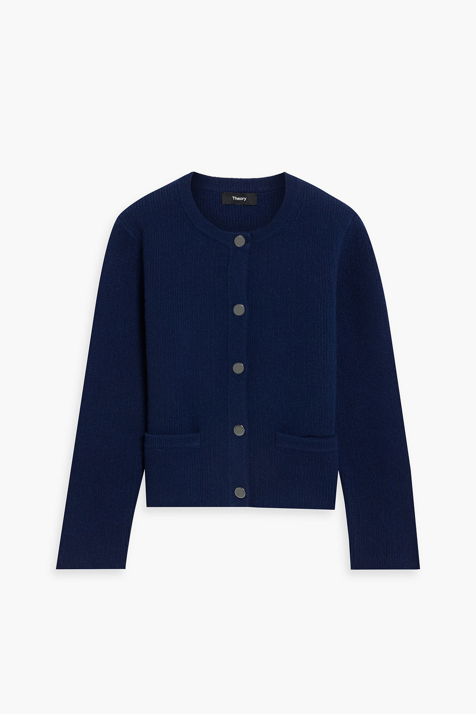 Theory Wool And Cashmere-blend Cardigan In Navy
