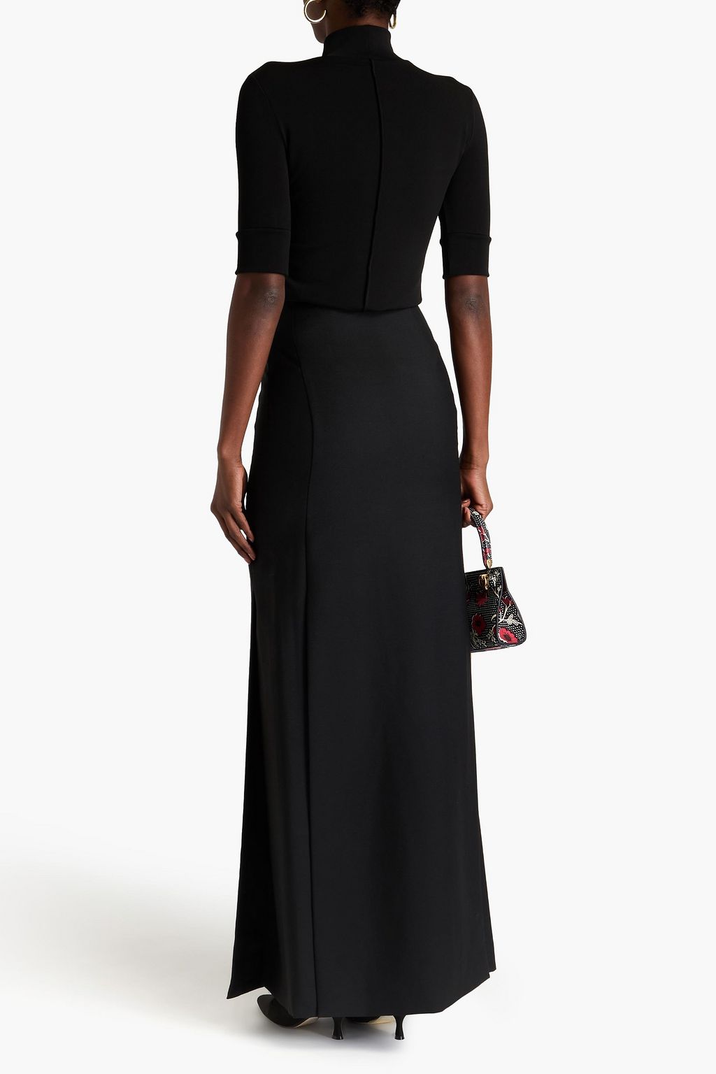 VALENTINO GARAVANI Wool and mohair-blend crepe maxi skirt