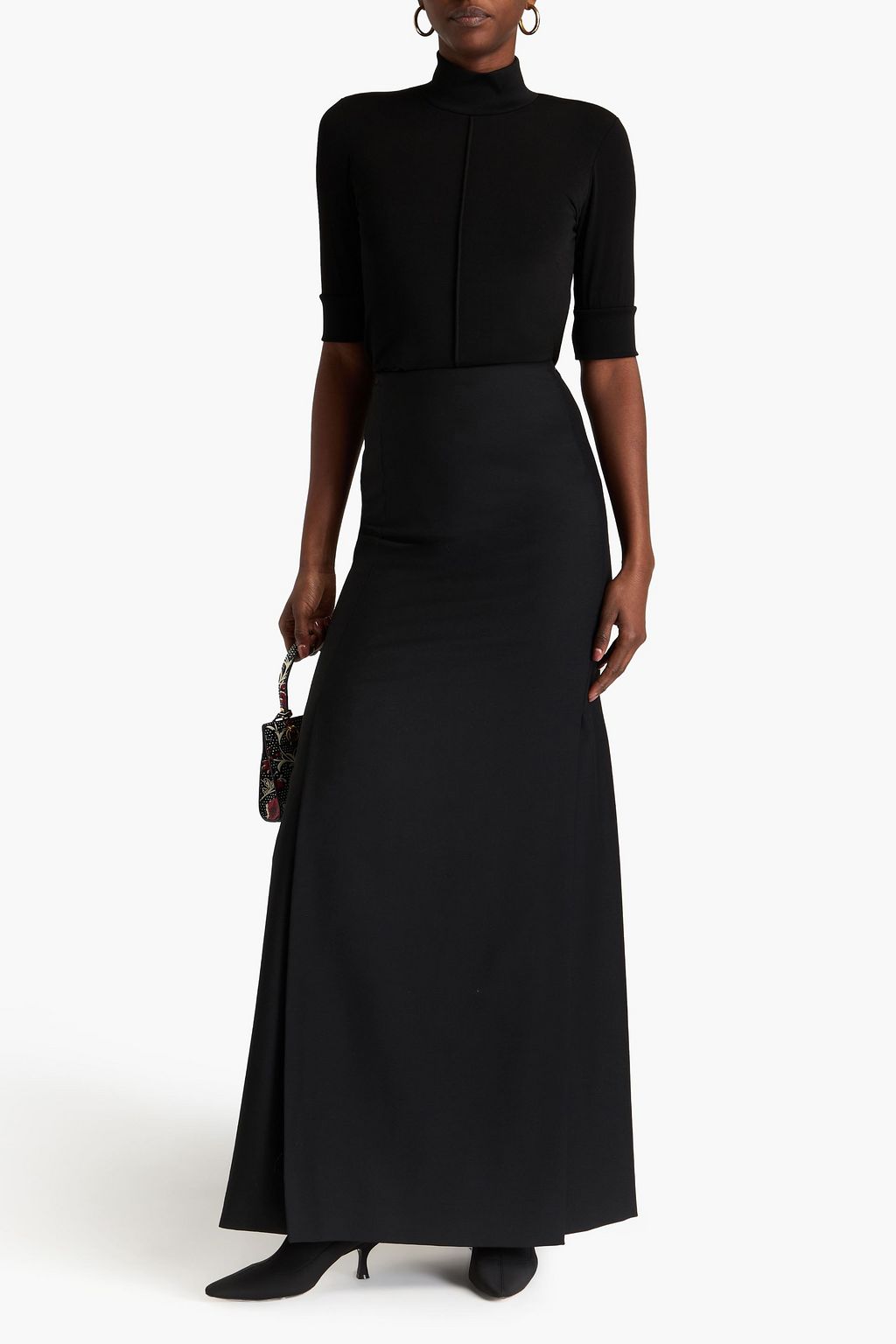 VALENTINO GARAVANI Wool and mohair-blend crepe maxi skirt