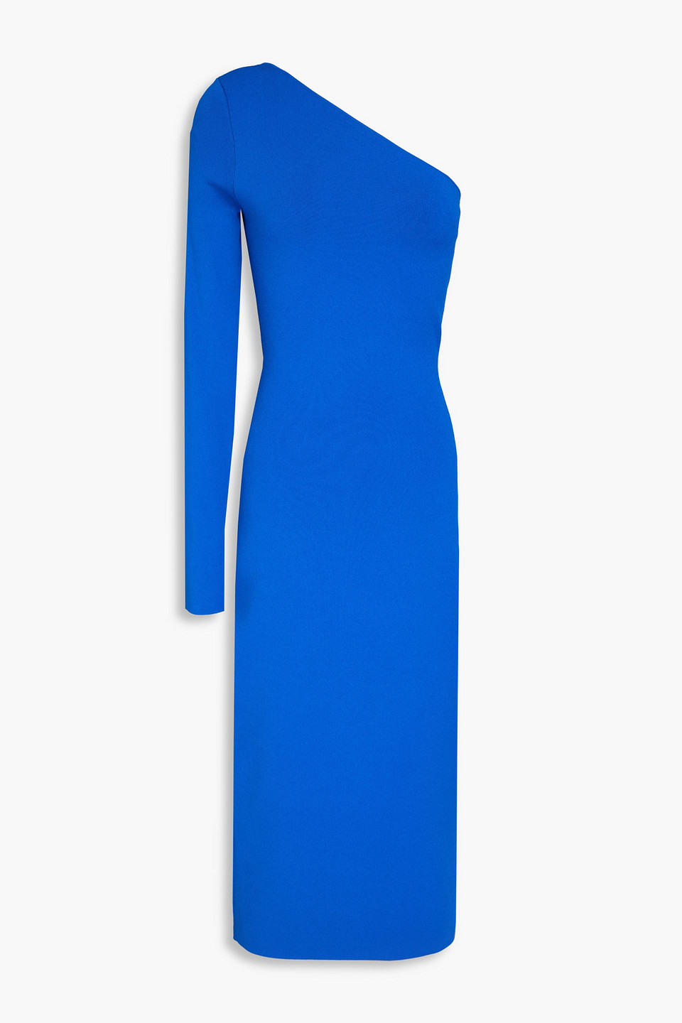 Victoria Beckham One-shoulder Stretch-knit Midi Dress In Cobalt Blue