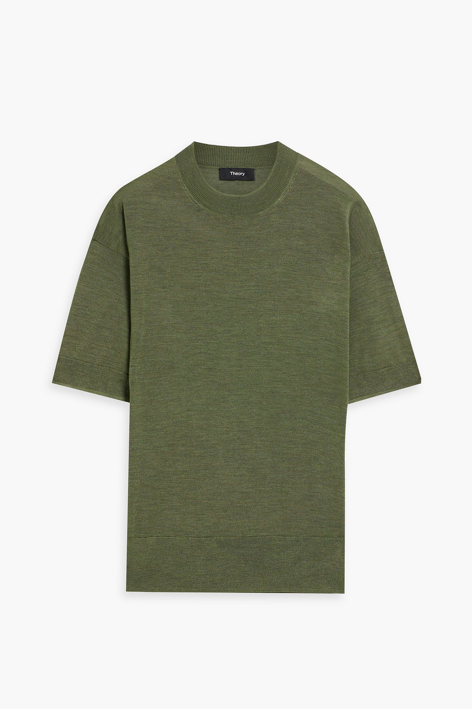 Theory Silk-blend Top In Leaf Green