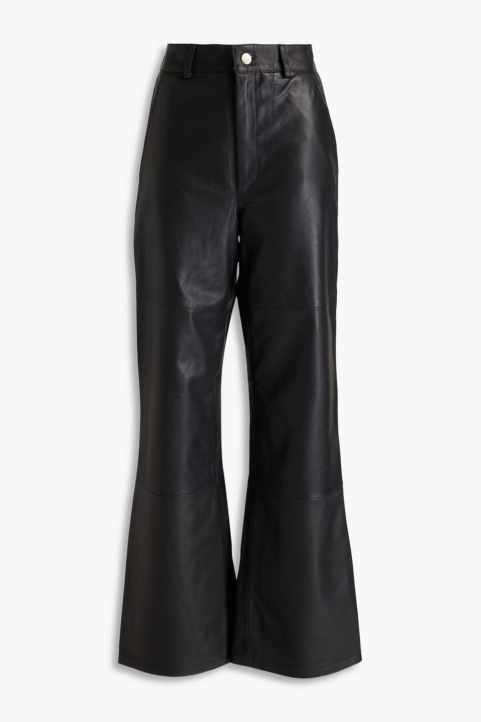Deadwood Flynn Leather Flared Trousers In Black
