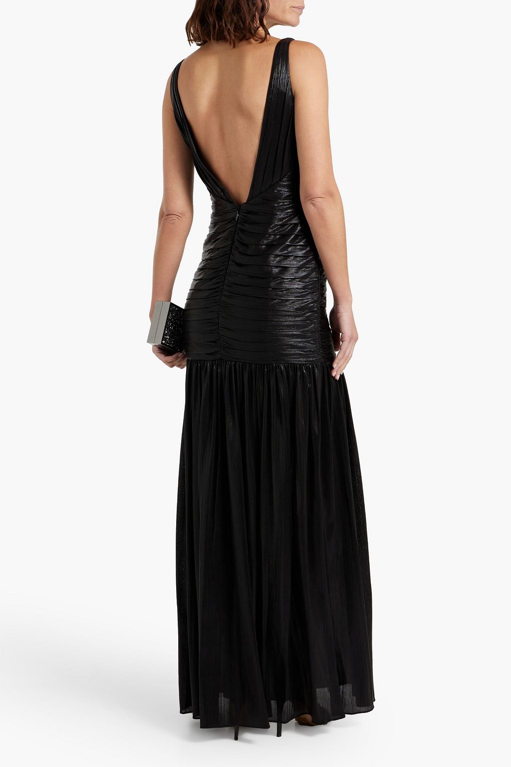 RETROFÊTE Elsa ruched lamé gown
