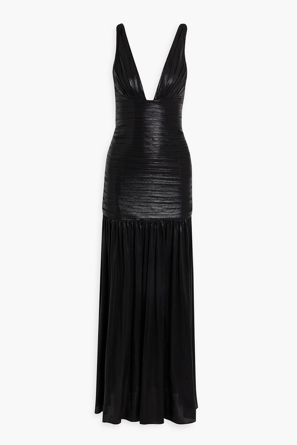 Retroféte Pleated Gown In Black