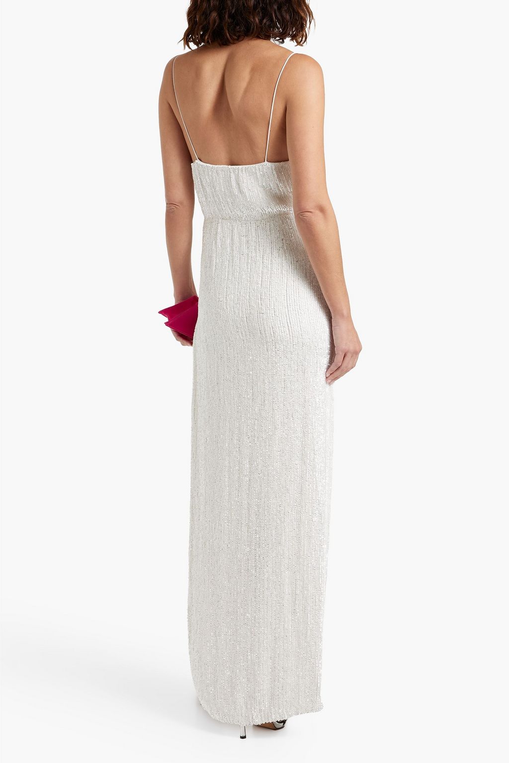 RETROFÊTE Katya draped sequined chiffon gown