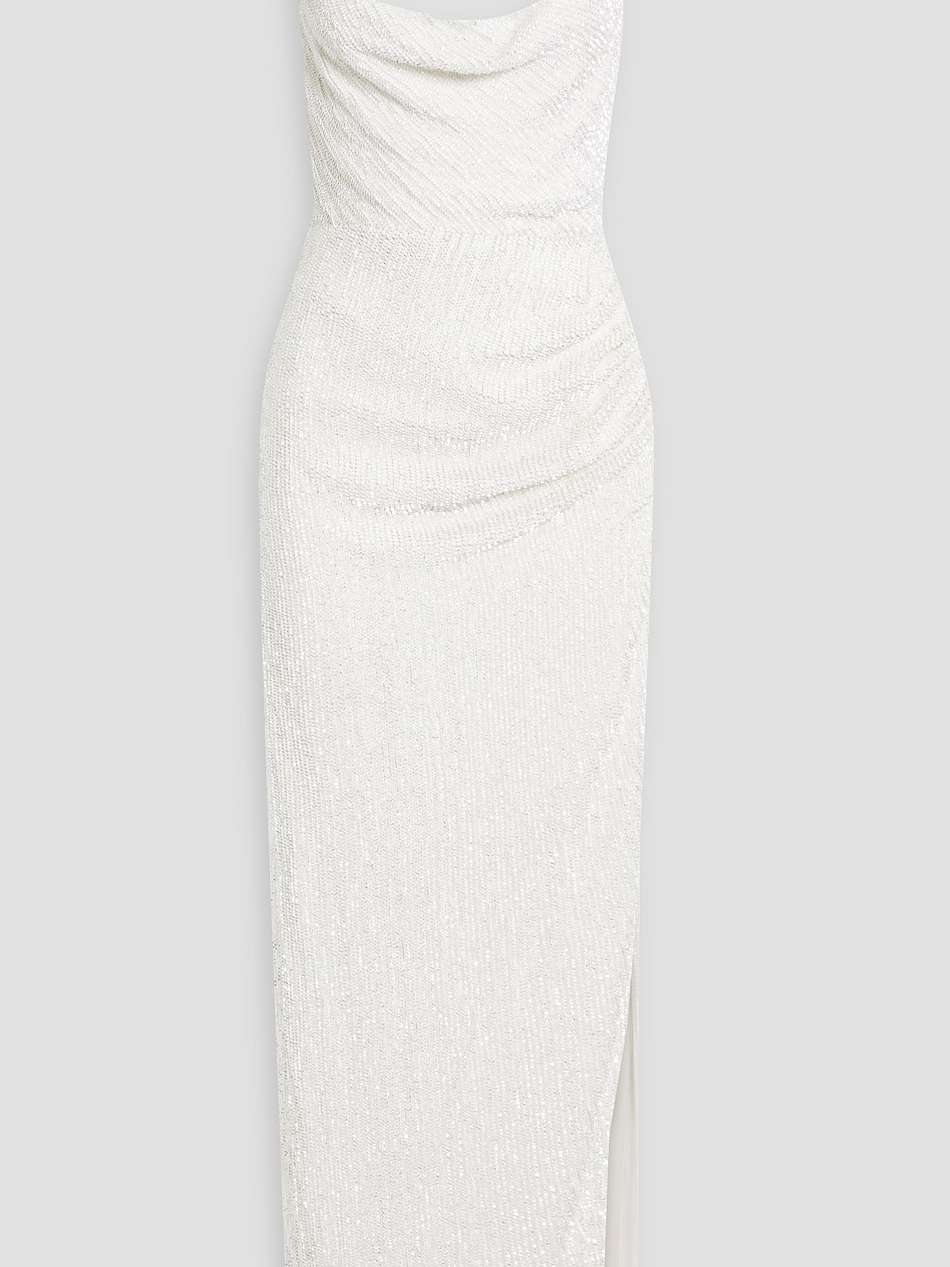 katya draped sequined chiffon gown