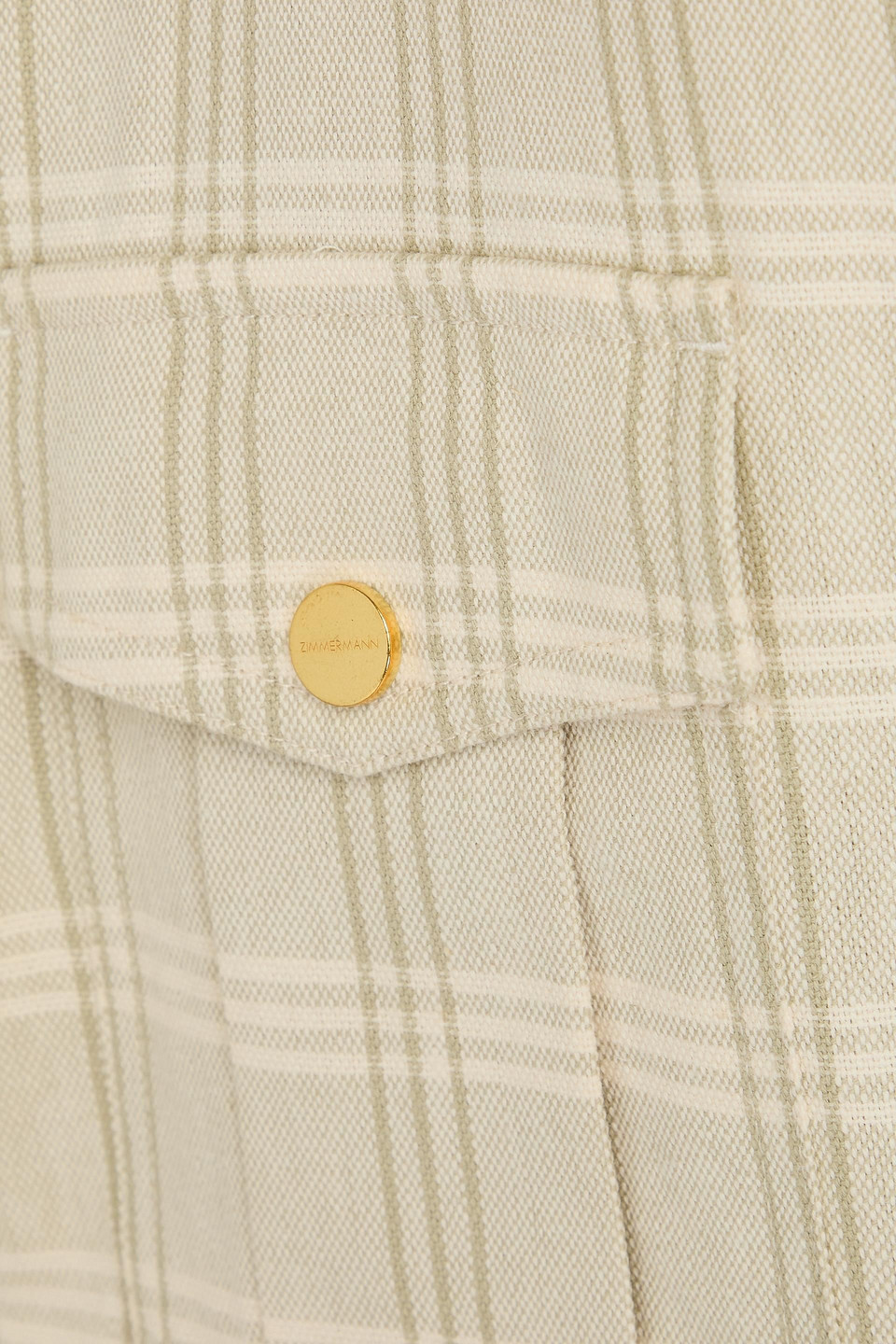 Zimmermann Oversized Checked Cotton And Linen-blend Shirt In Light Green