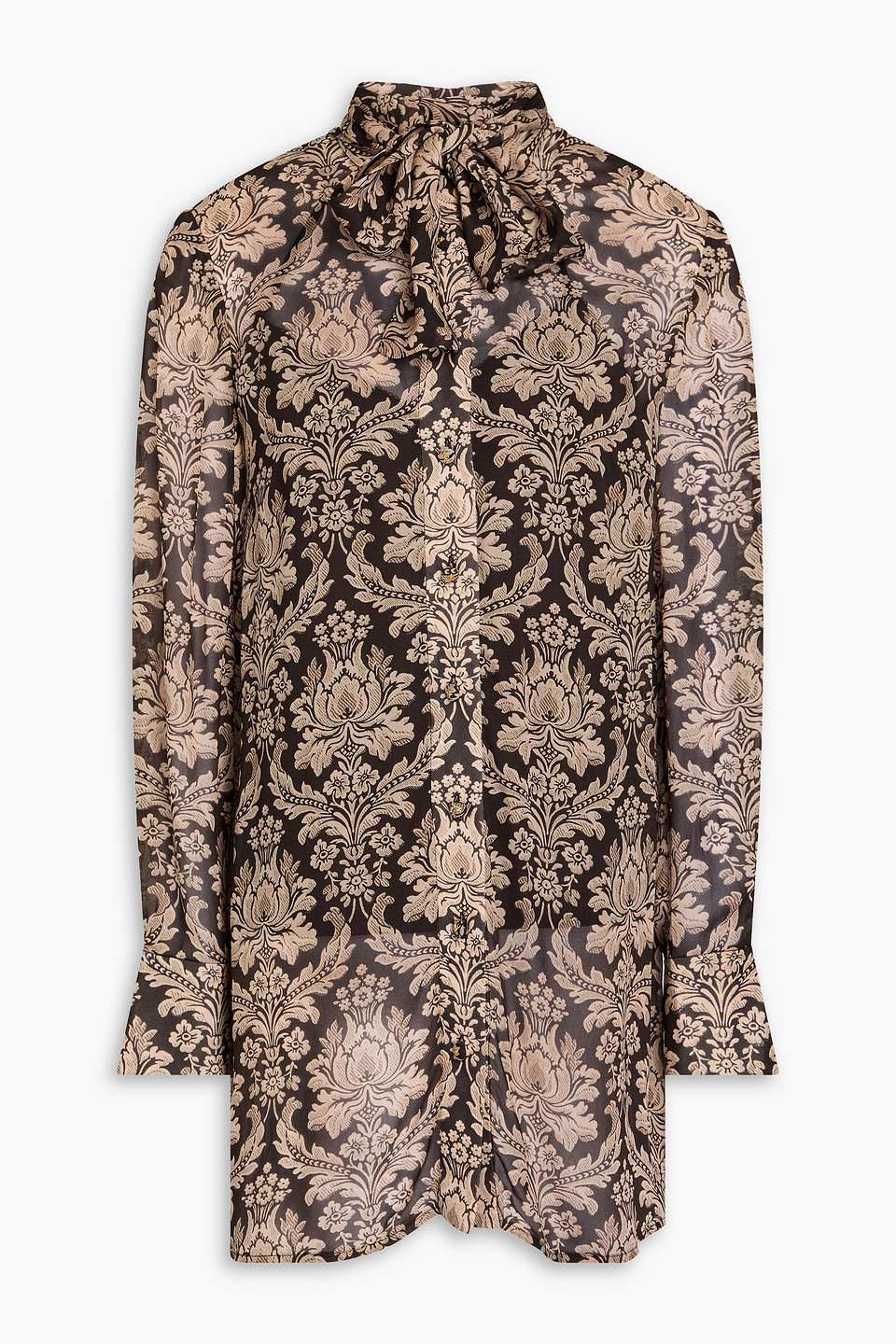 Zimmermann Pleated Floral-print Chiffon Shirt In Multi