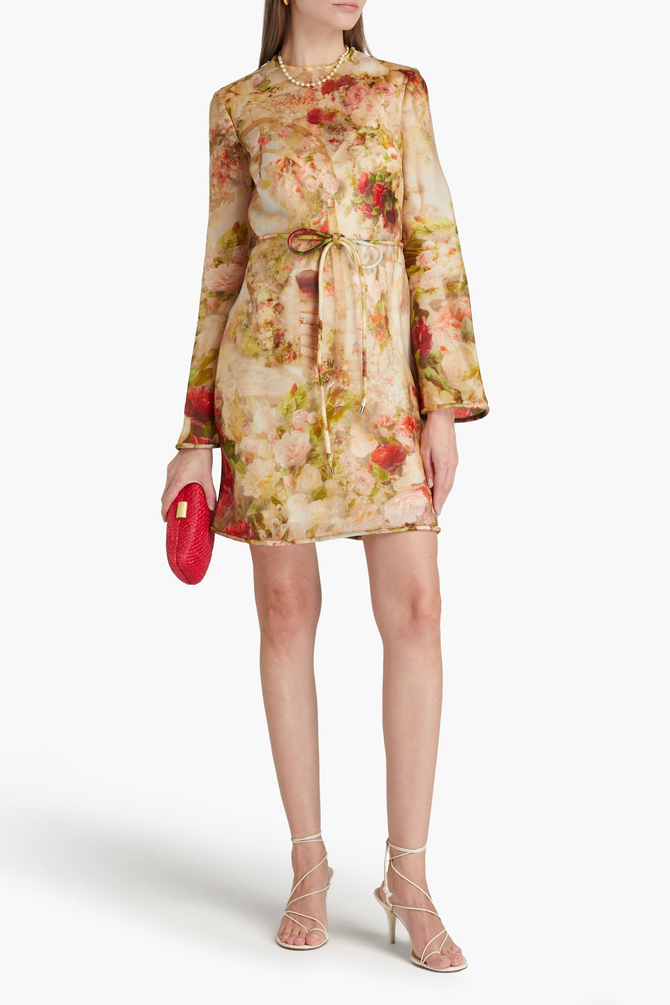 Zimmermann Luminosity Floral-print Silk Minidress In Red