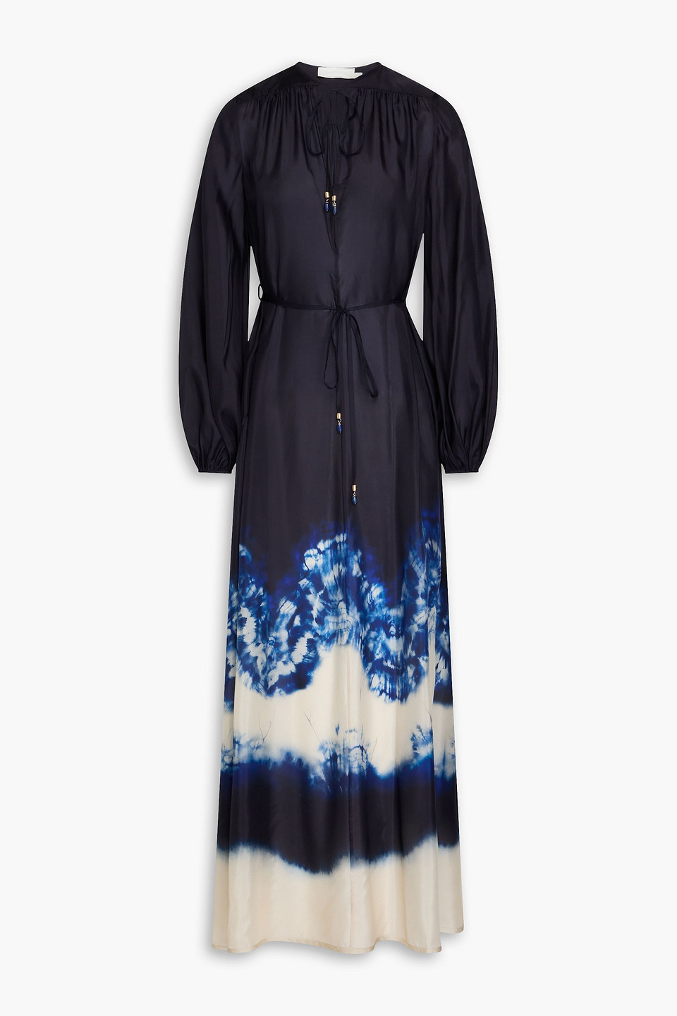 Zimmermann Tie-dyed Silk-habotai Maxi Dress In Multi